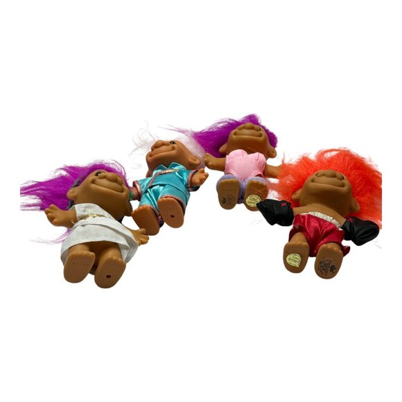 Russ Troll Doll Lot 4  Greek China Excercise Boxer 5 inch Vintage 1990s - Picture 3 of 12